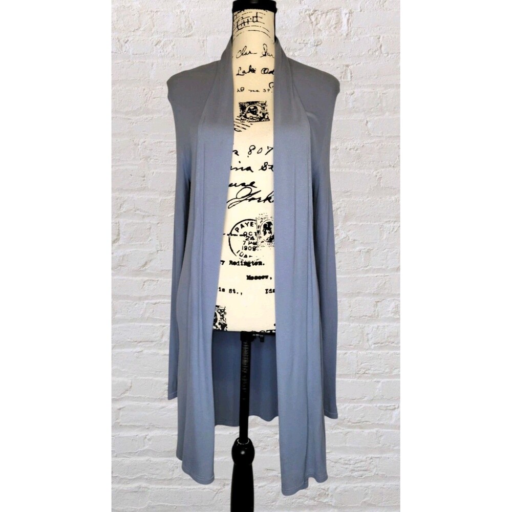 Barefoot Dreams CozyChic Lite Circle Cardigan Size LG Gray Pockets Soft Lounge